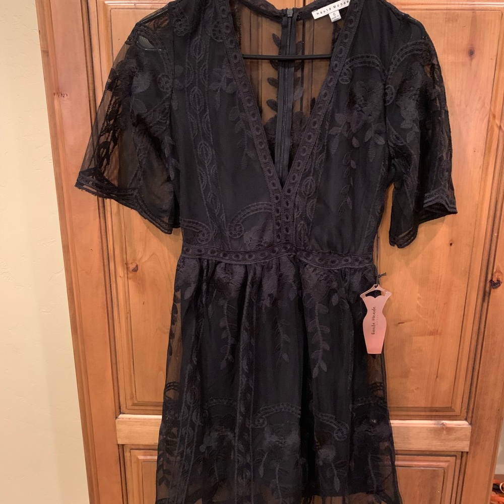 Haute monde black lace dress